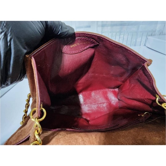 Authentic Chanel Suede Quilted CC Flap Bag Brown - Picture 10 of 12